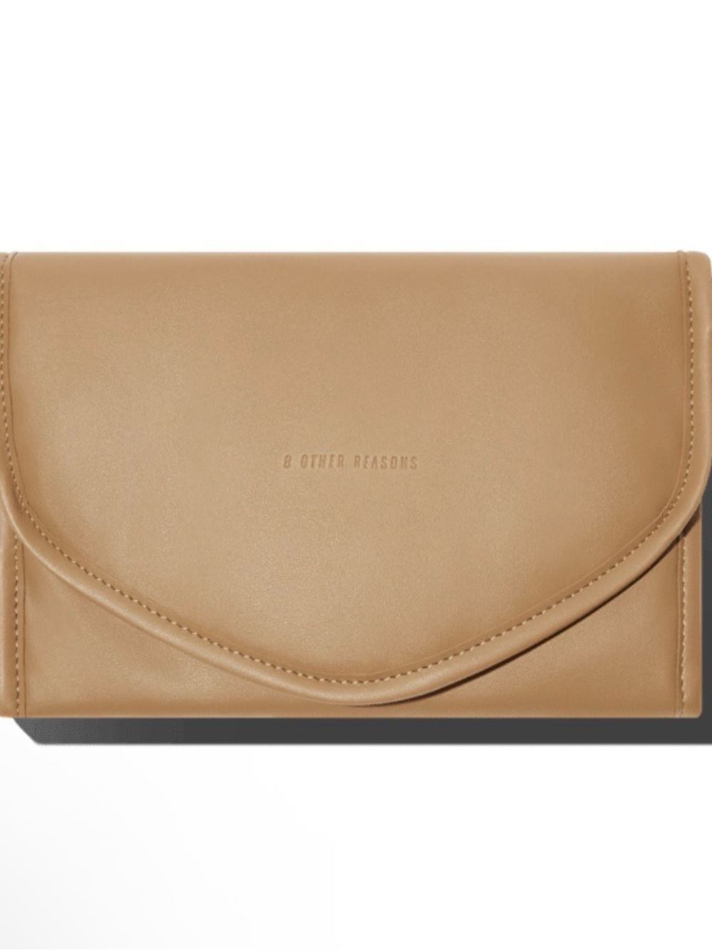 8 Other Reasons Tan Leather Foldover Travel Jewelry Pouch NWT
